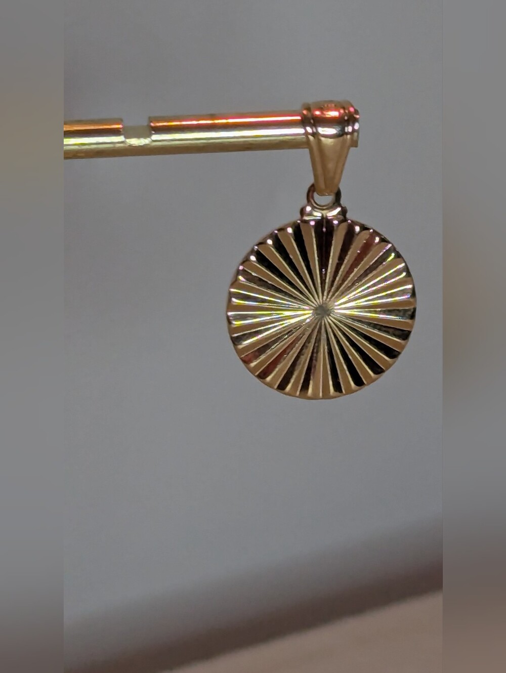 18kt Brazilian Gold Filled Sunburst  Pendant 1" Total Length W072126-03